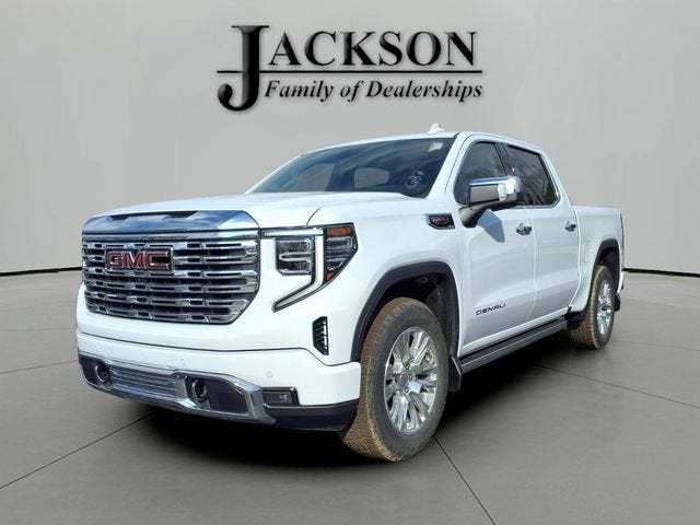 2026 GMC Sierra 1500 Denali in Glacier White Tricoat — front three-quarter view